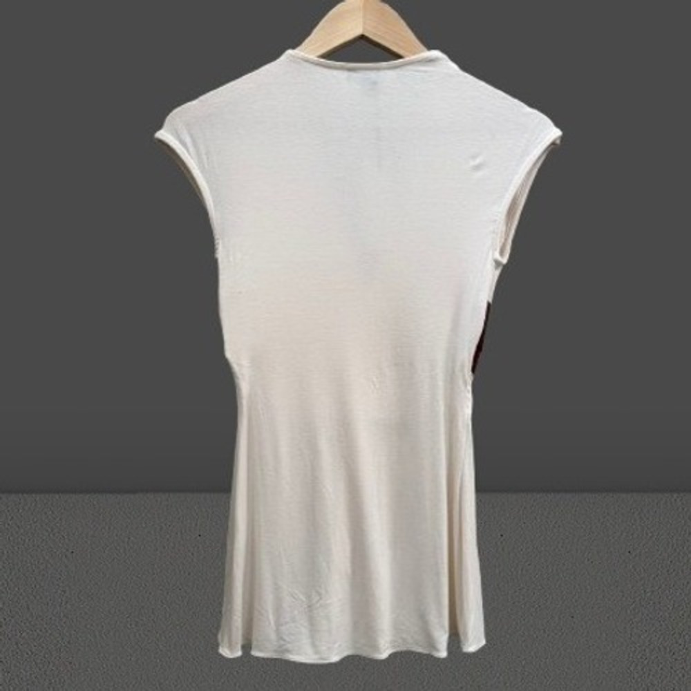 NEW Sky V Neck Tunic Top Leather Braided Empire Waist Cream Small - Picture 2 of 3